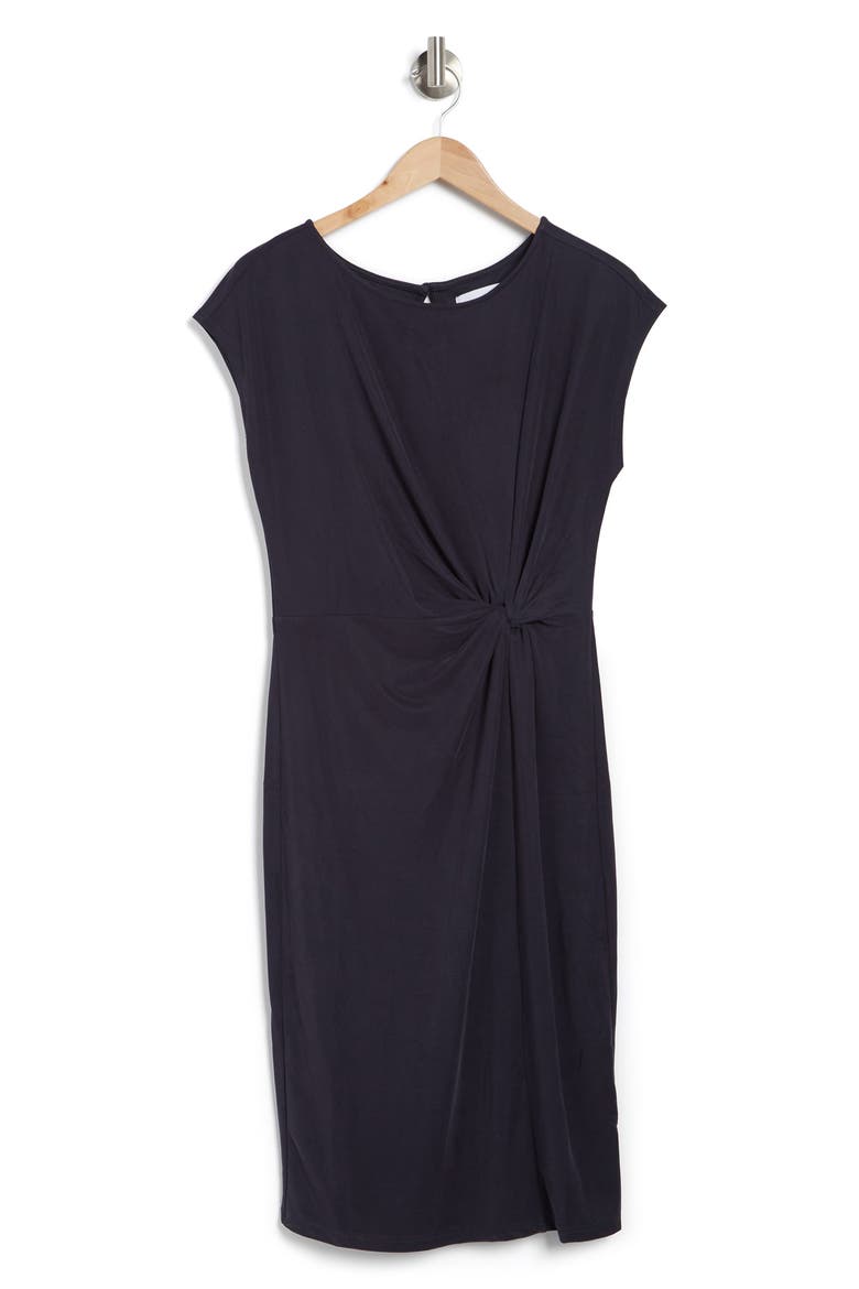 Side Knot Modal Blend Midi Dress, Alternate, color, NAVY NIGHT