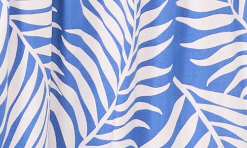 Vince Camuto Palm Print Tiered Maxi Dress In Cool Waters