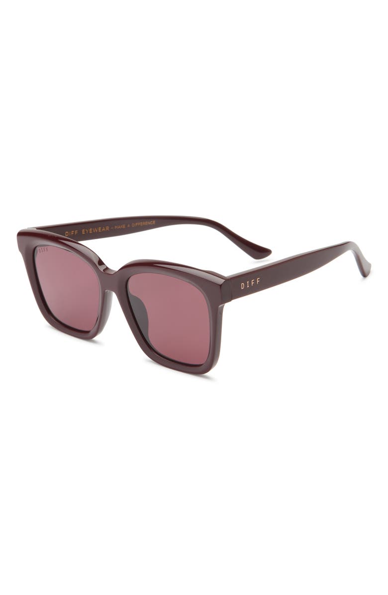 DIFF Meredith 54mm Square Sunglasses, Alternate, color, Dark Cherry / Dark Cherry