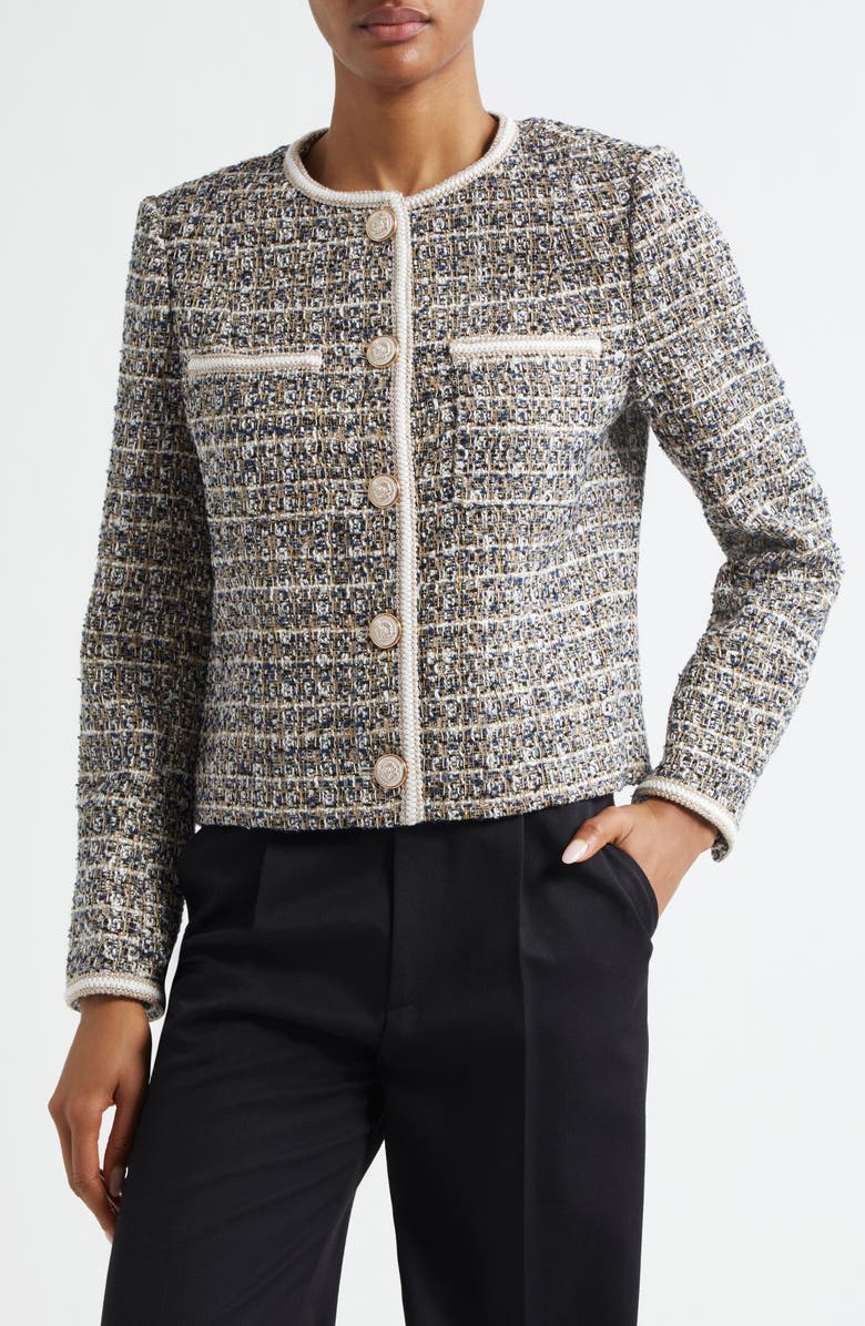 Elie Tahari The Inara Tweed Jacket, Main, color, 