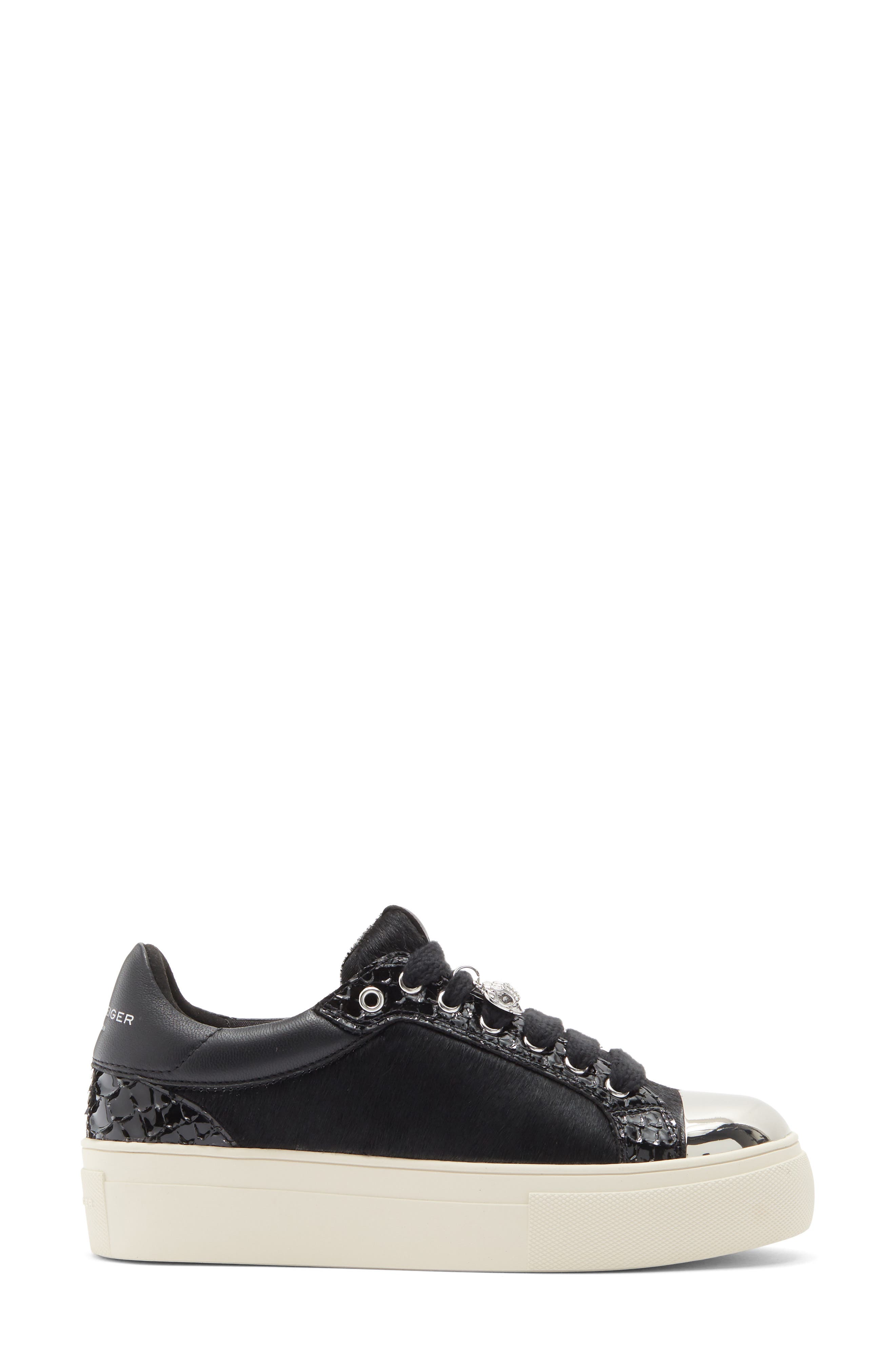 KG Kurt Geiger Lana Genuine Calf Hair Sneaker, Alternate, color, Black