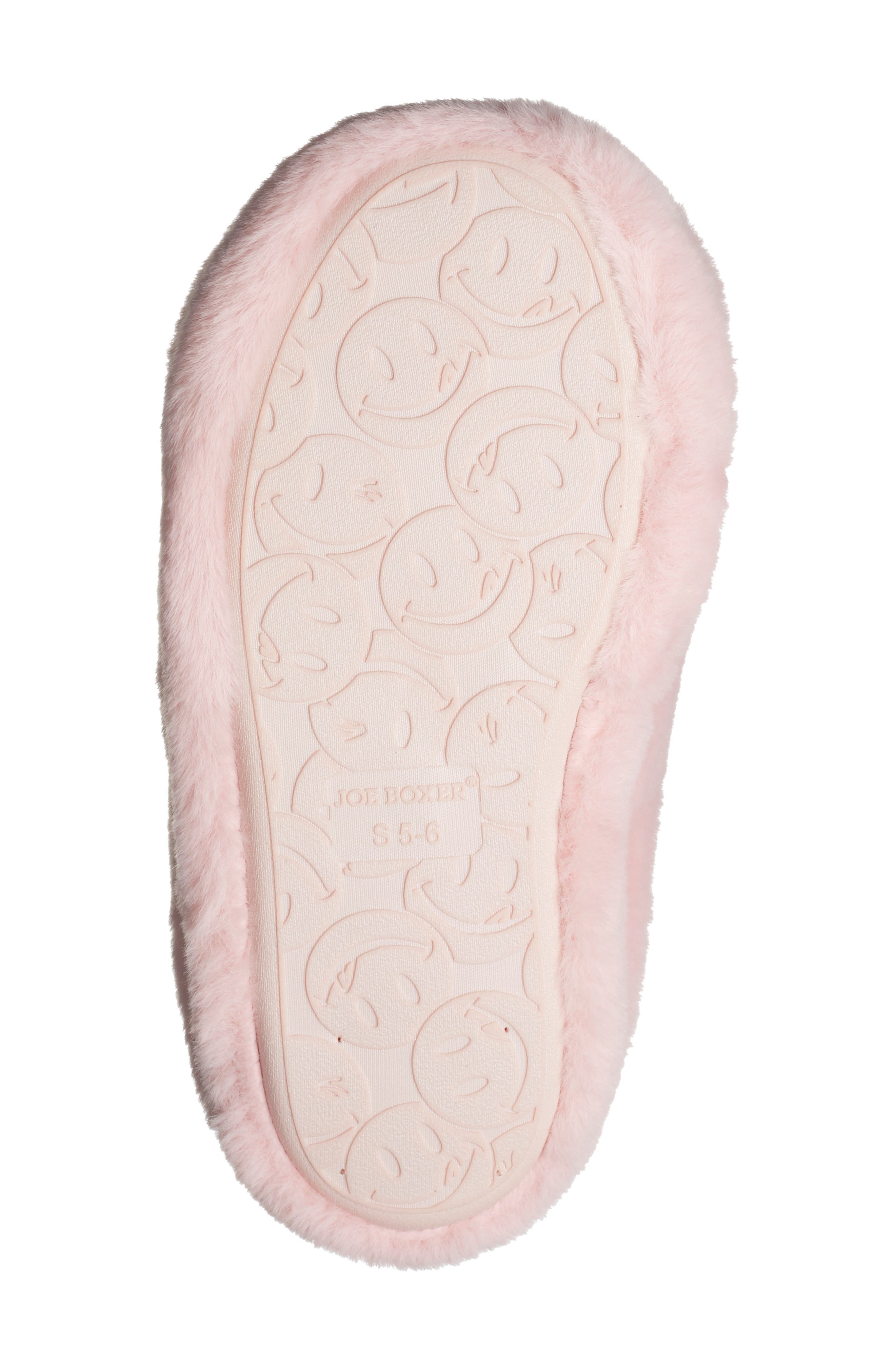 JOE BOXER Happy Pineapple Faux Fur Slipper, Alternate, color, Pink
