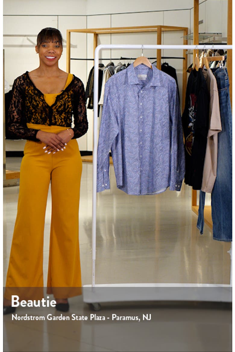 James OoohCotton® Feather Print Button-Up Shirt video