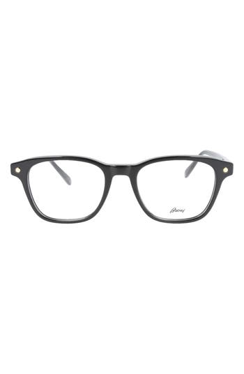 Brioni Fashion 51mm Square Optical Glasses In Black