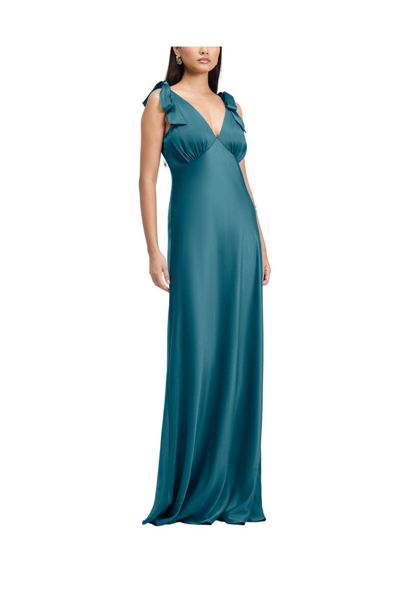 Ghost London Nora Tie Shoulder Satin Maxi Dress, Alternate, color, Emerald