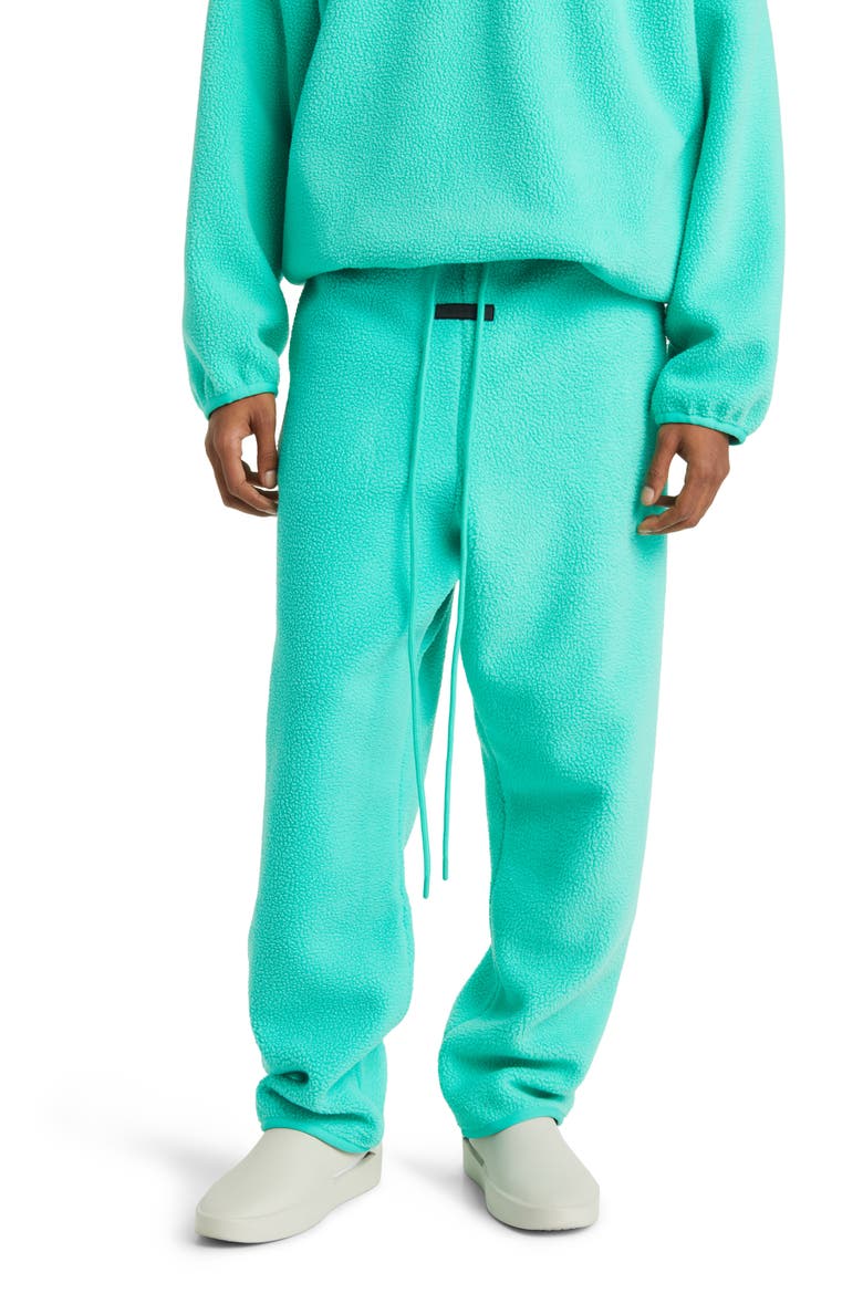 Polar Fleece Drawstring Pants, Main, color, MINT LEAF