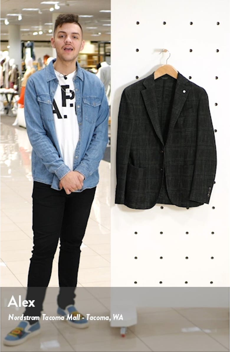 Trim Fit Plaid Cotton Blend Sport Coat, sales video thumbnail