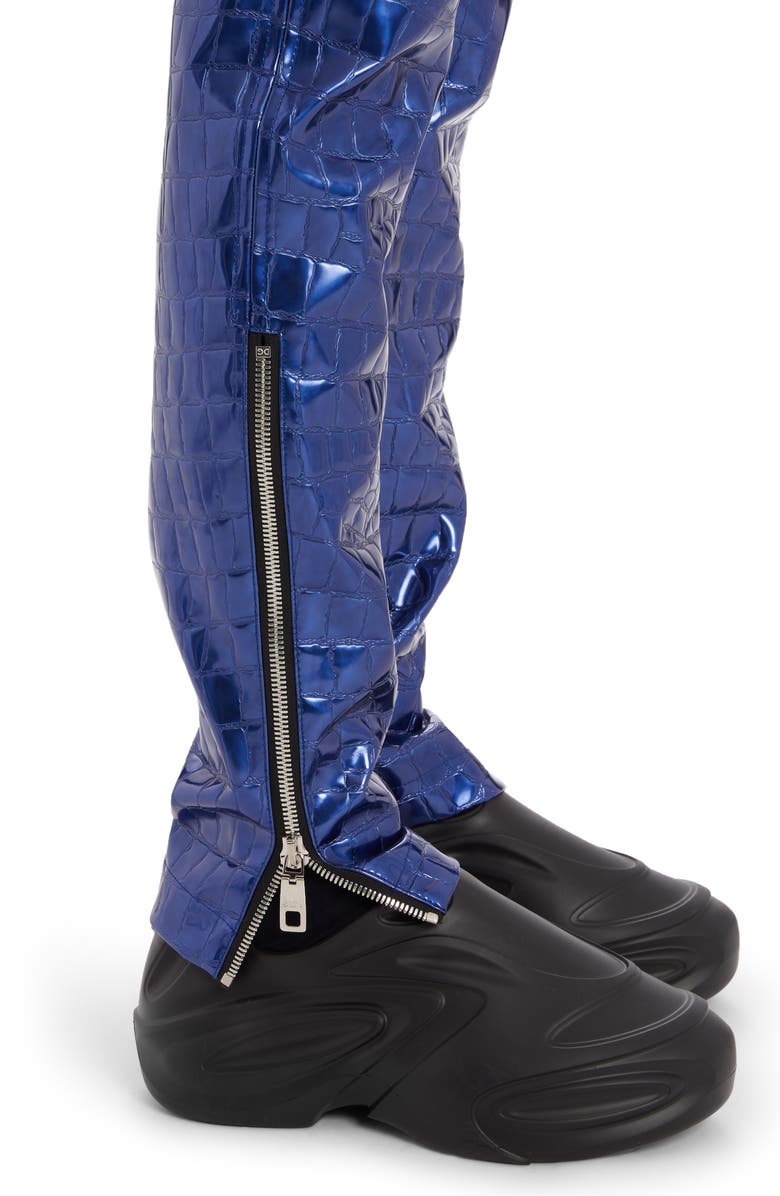 Dolce&Gabbana Alligator Embossed Faux Leather Pants, Alternate, color,