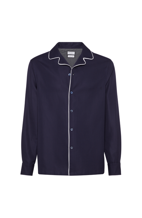 Brunello Cucinelli Cotton Honeycomb Piped Shirt
