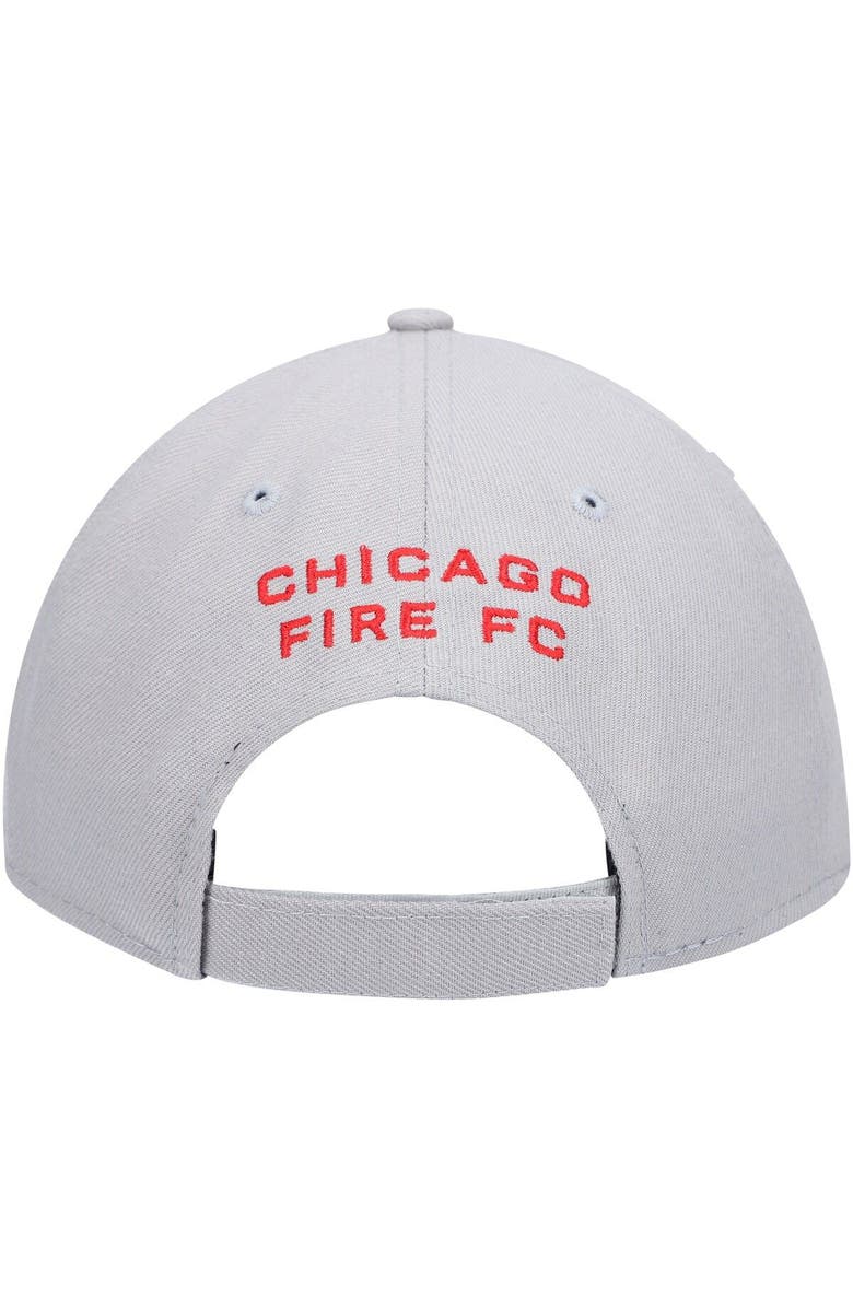 New Era Men's New Era Gray Chicago Fire Team Logo 9FORTY Adjustable Hat, Alternate, color,