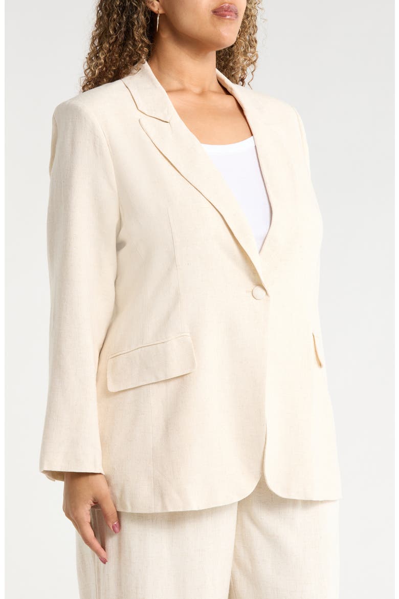 Candida Fitted Notch Lapel Blazer, Alternate, color, NATURAL