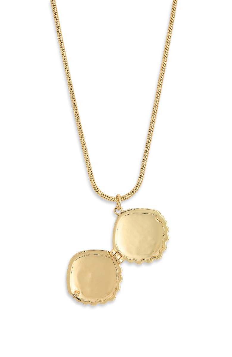 Leith The World Is Your Oyster Shell Locket Necklace, Alternate, color, Gold