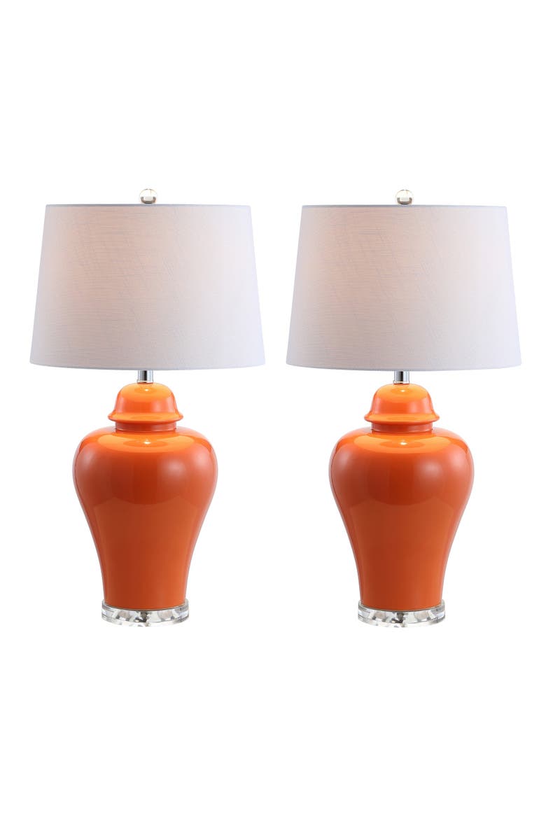 Winnie 27" Ceramic Urn LED Table Lamp, Alternate, color, Orange