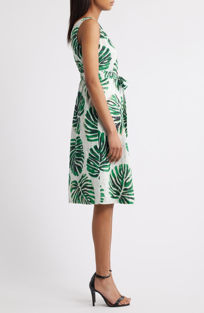 Anne Klein Sleeveless Fit & Flare Dress, Alternate, color, White Dove Multi