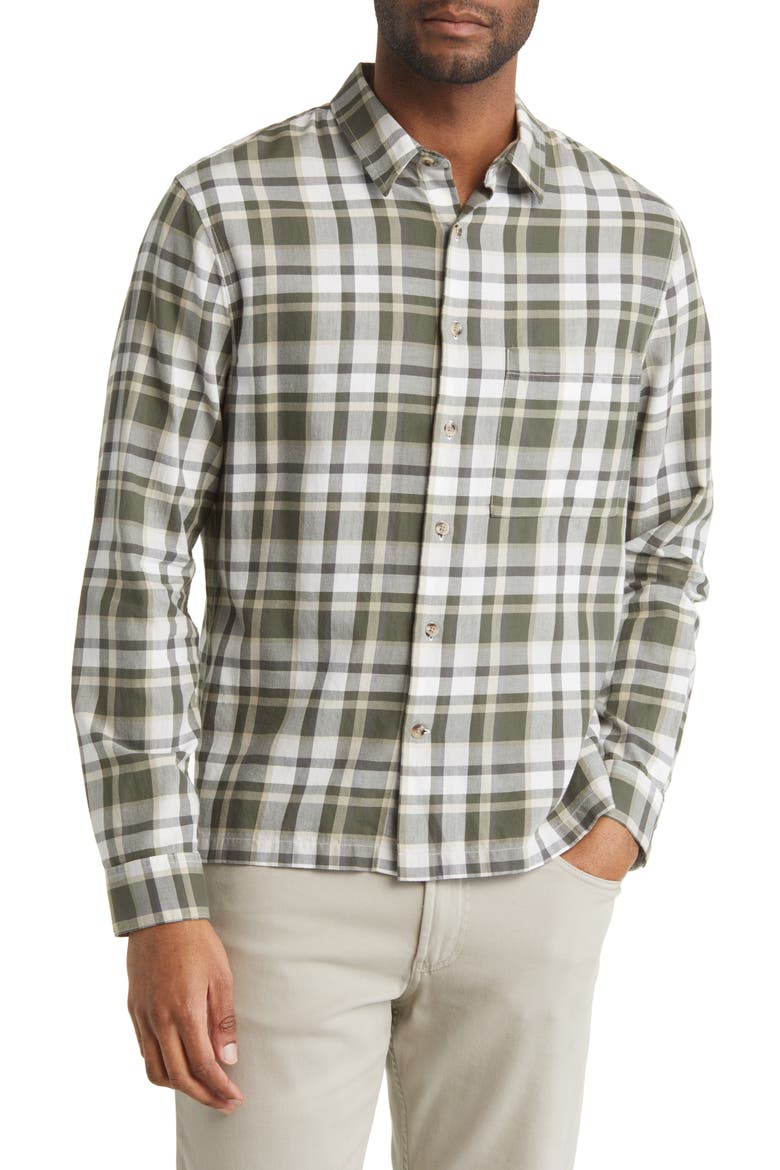 Maison Classic Fit Plaid Button-Up Shirt, Main, color, SYCAMORE