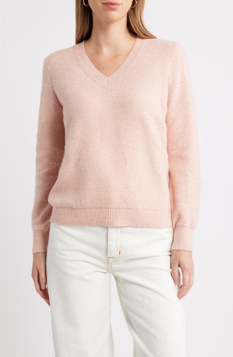 Sequin V-Neck Sweater