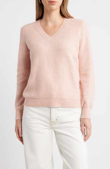 Caslon® Sequin V-Neck Sweater