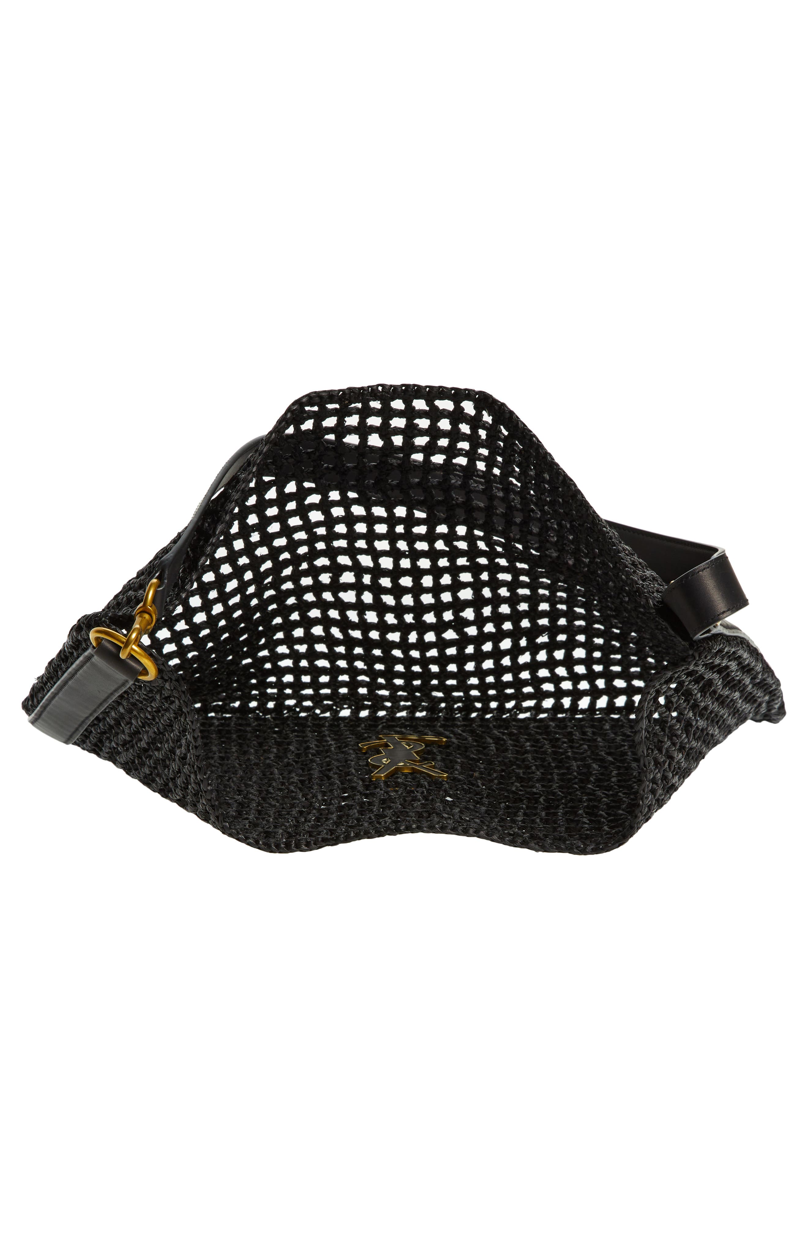 Saint Laurent Oxalis Raffia Macramé Shoulder Bag, Alternate, color, 