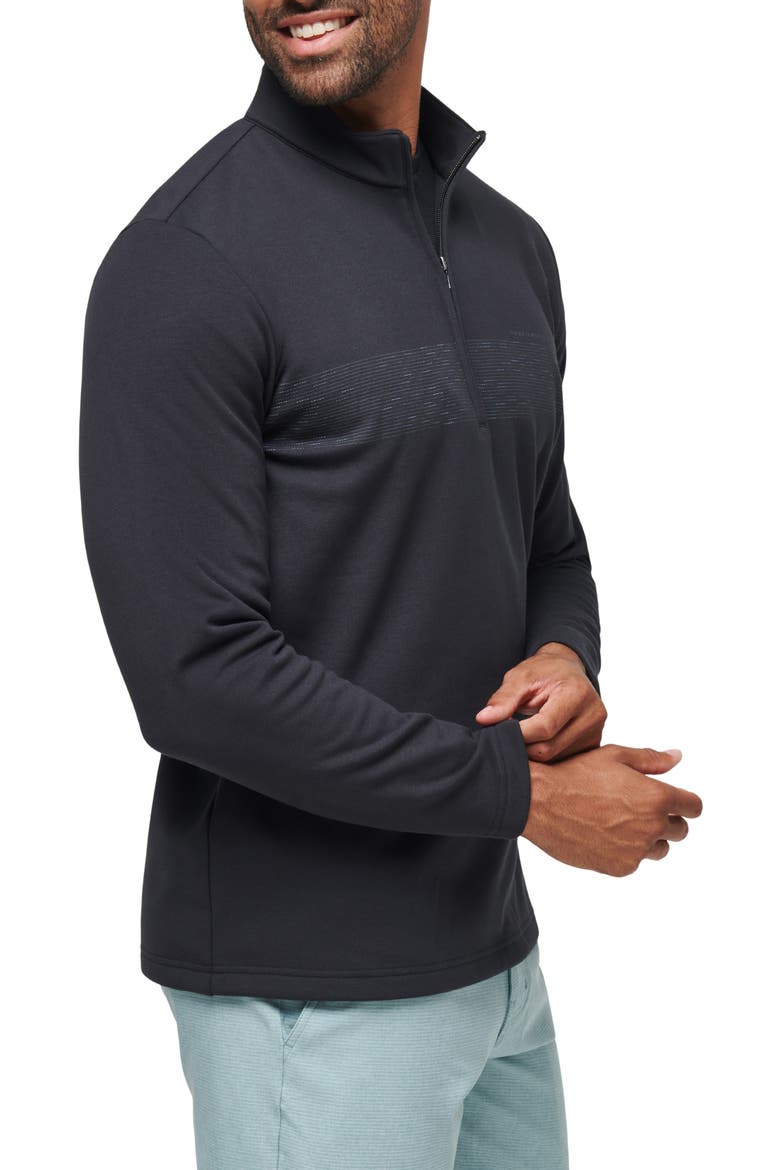 Upgraded Quarter Zip Fleece Top, Alternate, color, BLACK/ CORONET