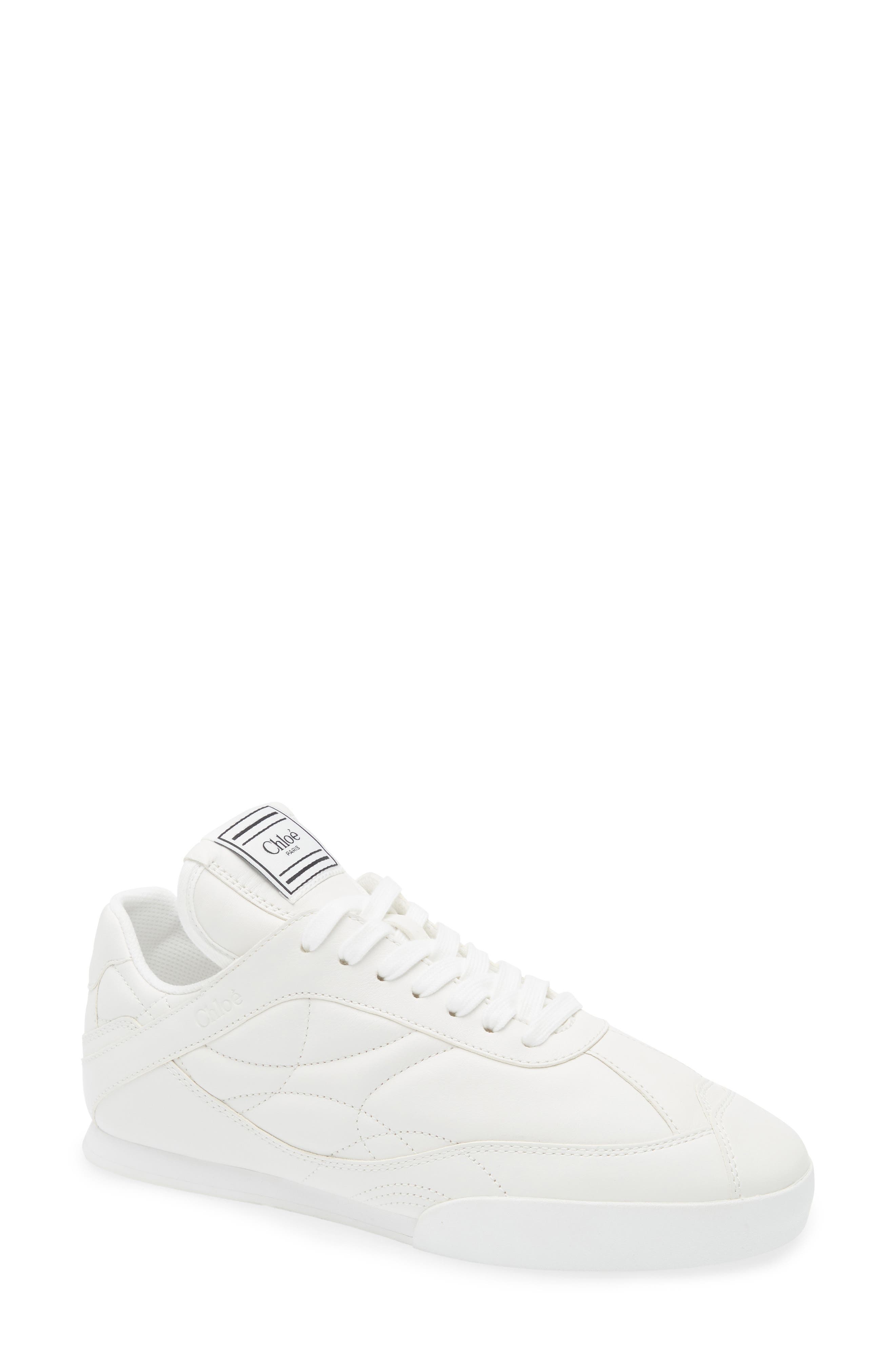 Chloé Kick Leather Sneaker, Main, color, White