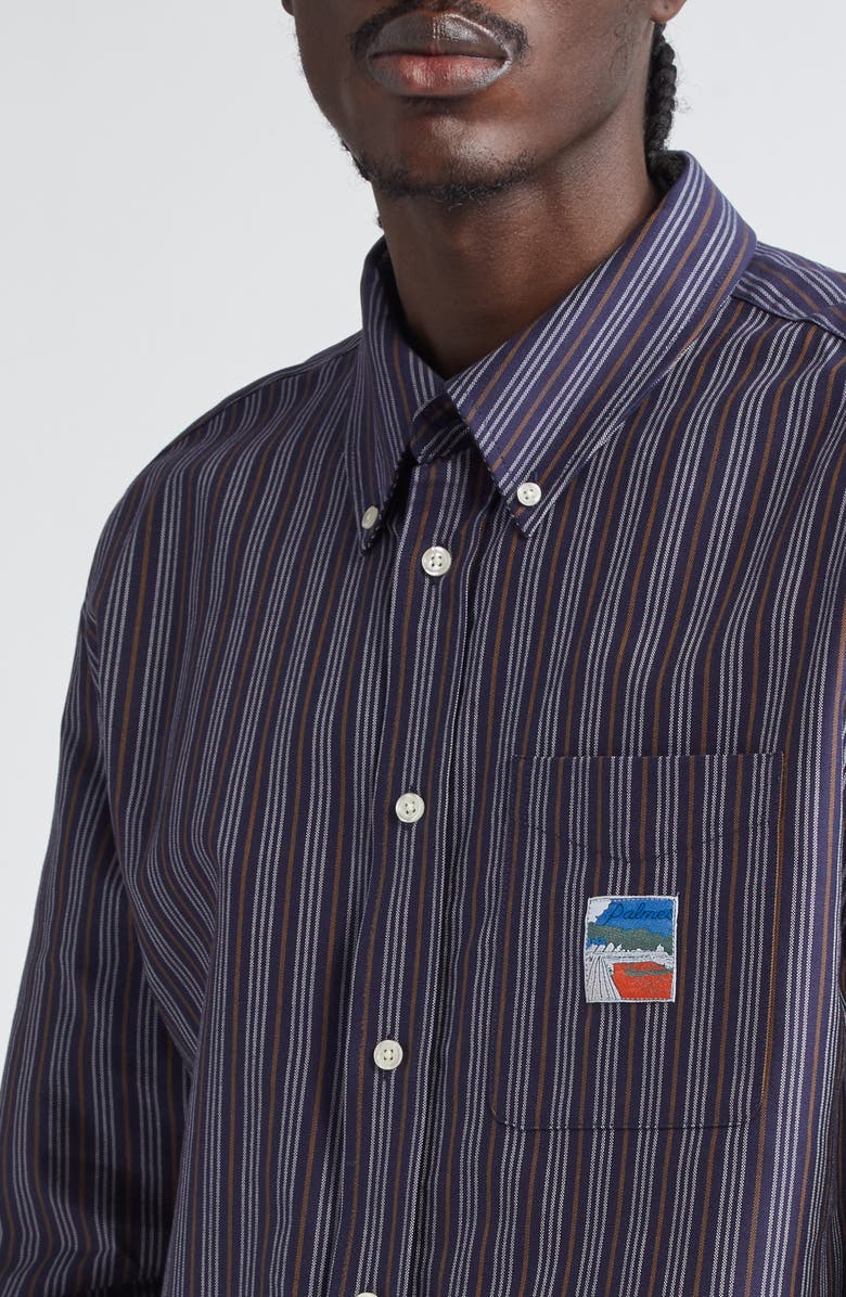 PALMES Deuce Organic Cotton Button-Down Oxford Shirt, Alternate, color, Dark Blue