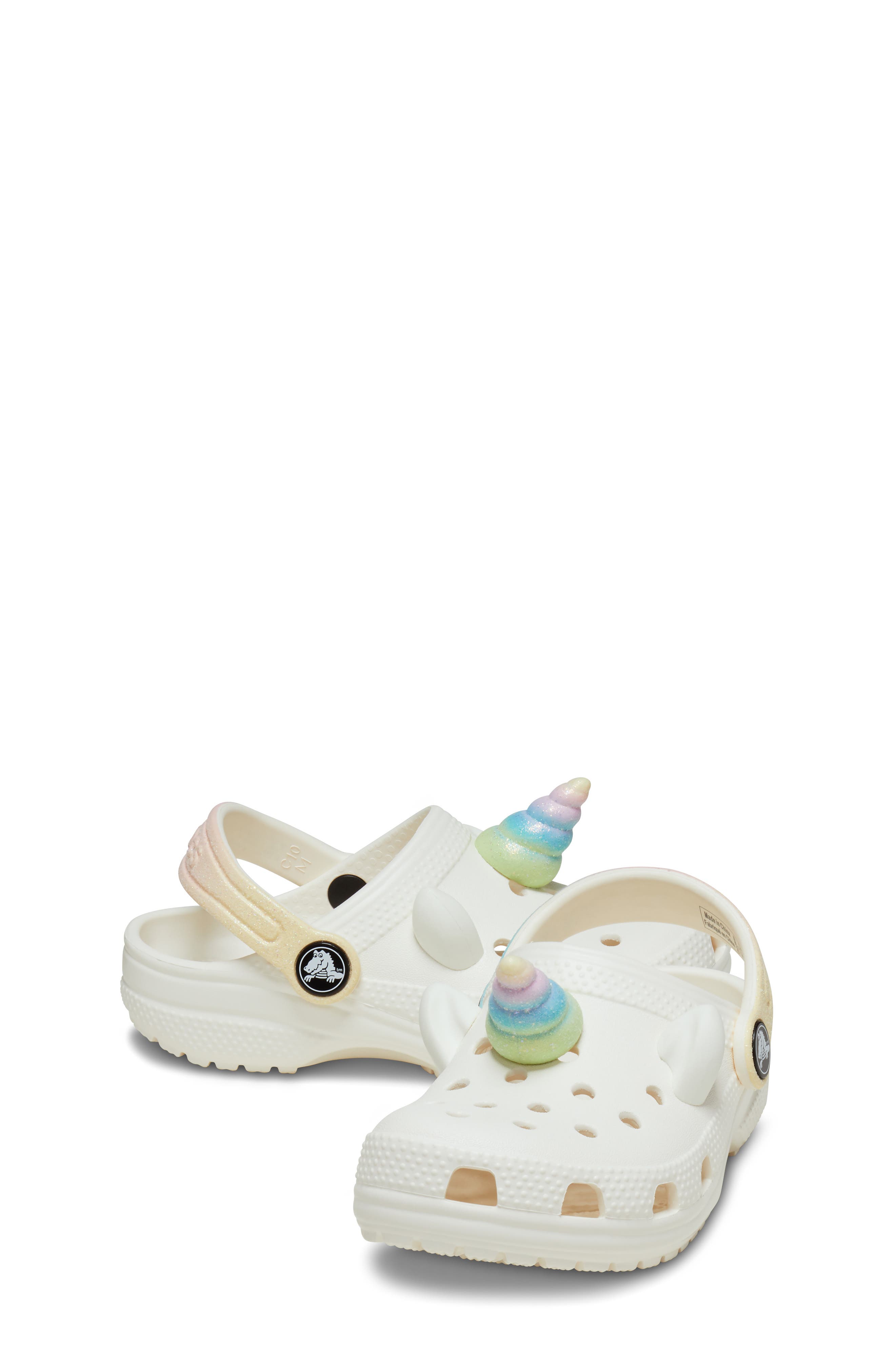 CROCS Classic I Am Rainbow Unicorn Water Friendly Slingback Clog, Alternate, color, 