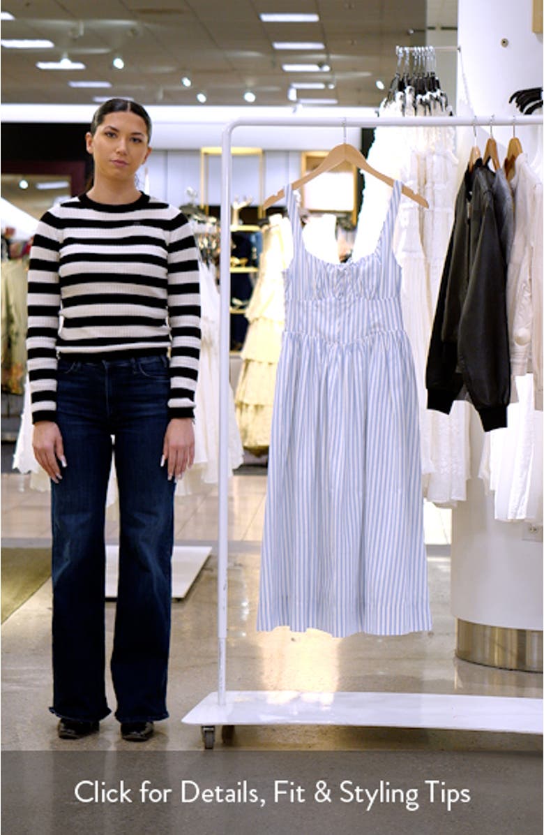 Textured Stripe Cotton Blend Sundress, sales video thumbnail