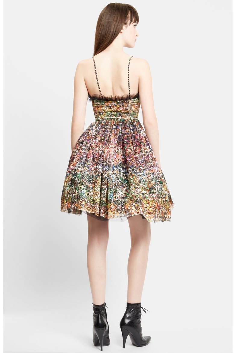 'Lulu' Floral Lace Lamé Dress, Alternate, color, MULTI