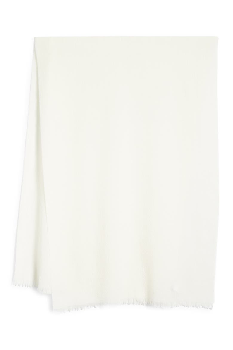 Check Cashmere & Wool Scarf, Alternate, color, WHITE