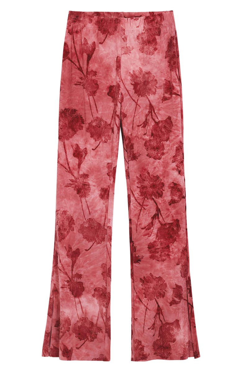 Desigual Floral Print Flare Pants, Alternate, color, Red