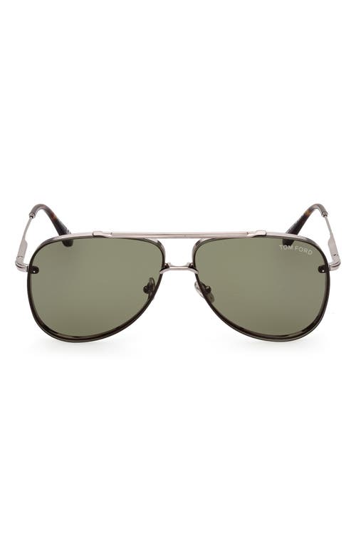 Tom Ford Leon 62mm Pilot Sunglasses In Gray