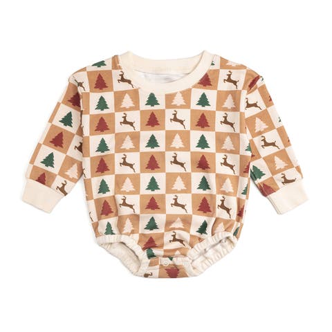 Cabin Christmas Long Sleeve Romper (Baby)