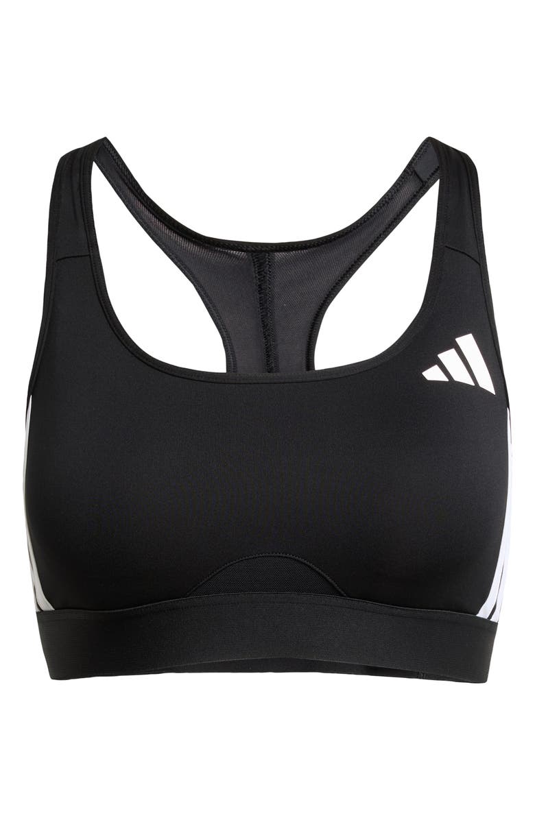 adidas PowerReact 3-Stripes Sports Bra, Alternate, color, Black