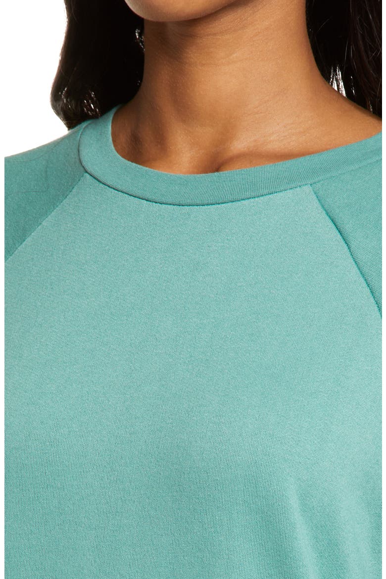 Sweatshirt Midi Dress, Alternate, color, GREEN DEEP SEA