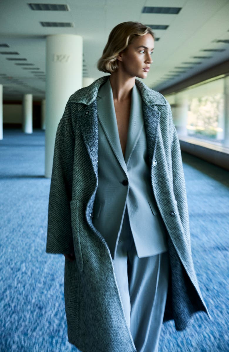 Lafayette 148 New York Fluid Houndstooth Jacquard Fitted Blazer, Alternate, color, Black Multi