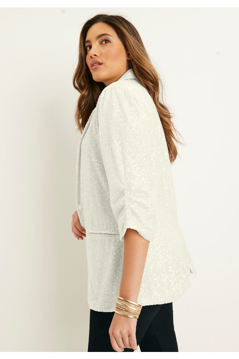Sequin Blazer, Alternate, color, SILVER