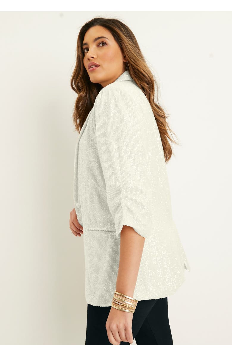 June + Vie Sequin Blazer, Alternate, color, Black