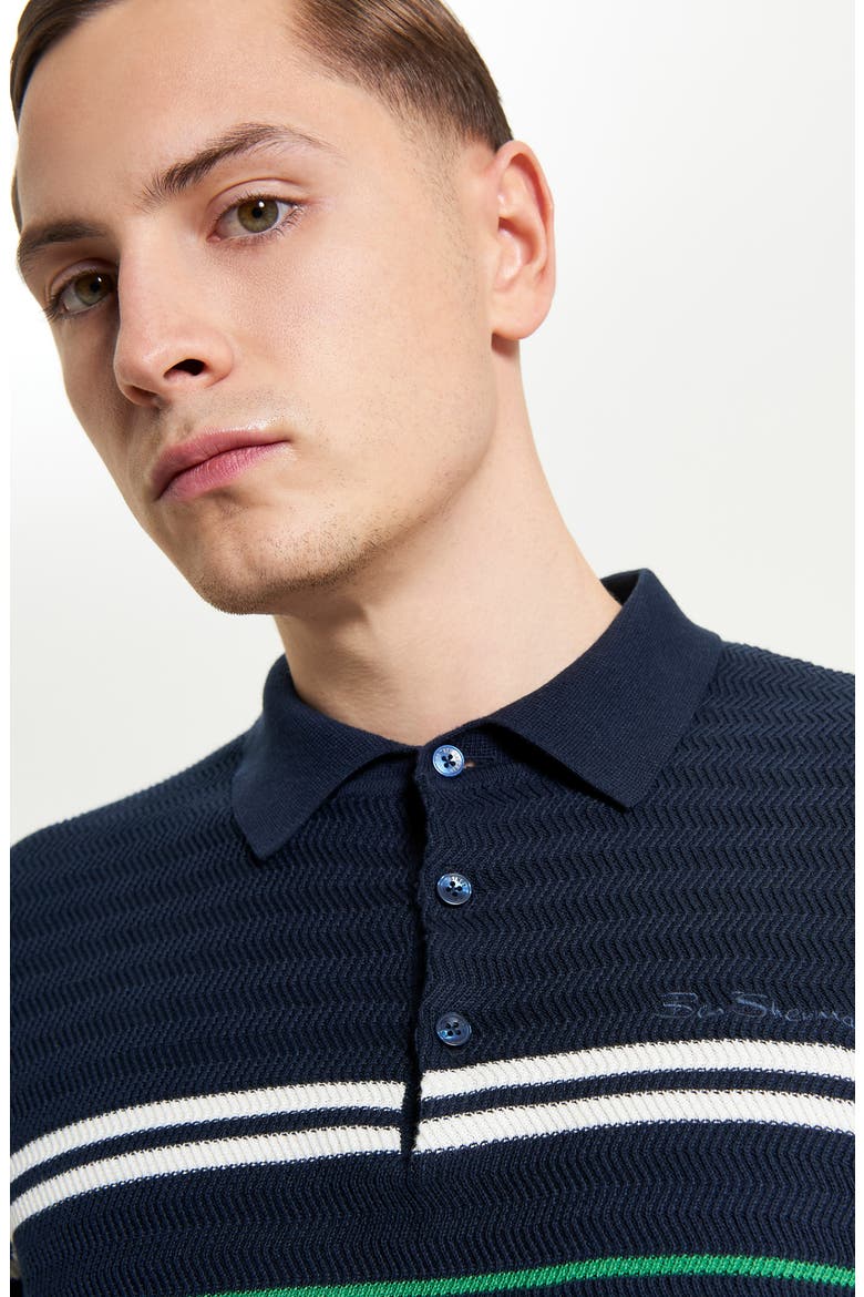 Border Resort Knit Camp Shirt, Alternate, color, DARK NAVY