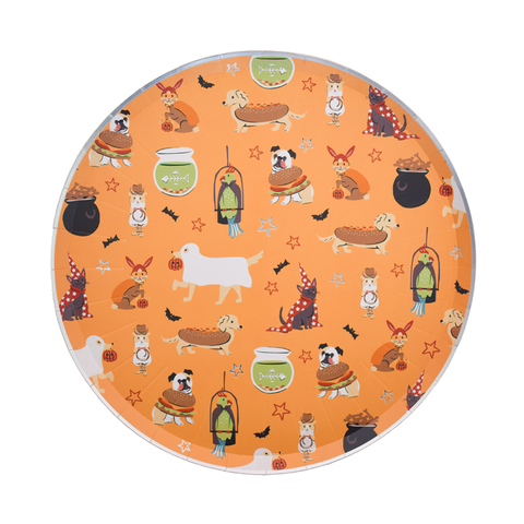 Trick or Treat Street Pets in Halloween Costumes Large Plates