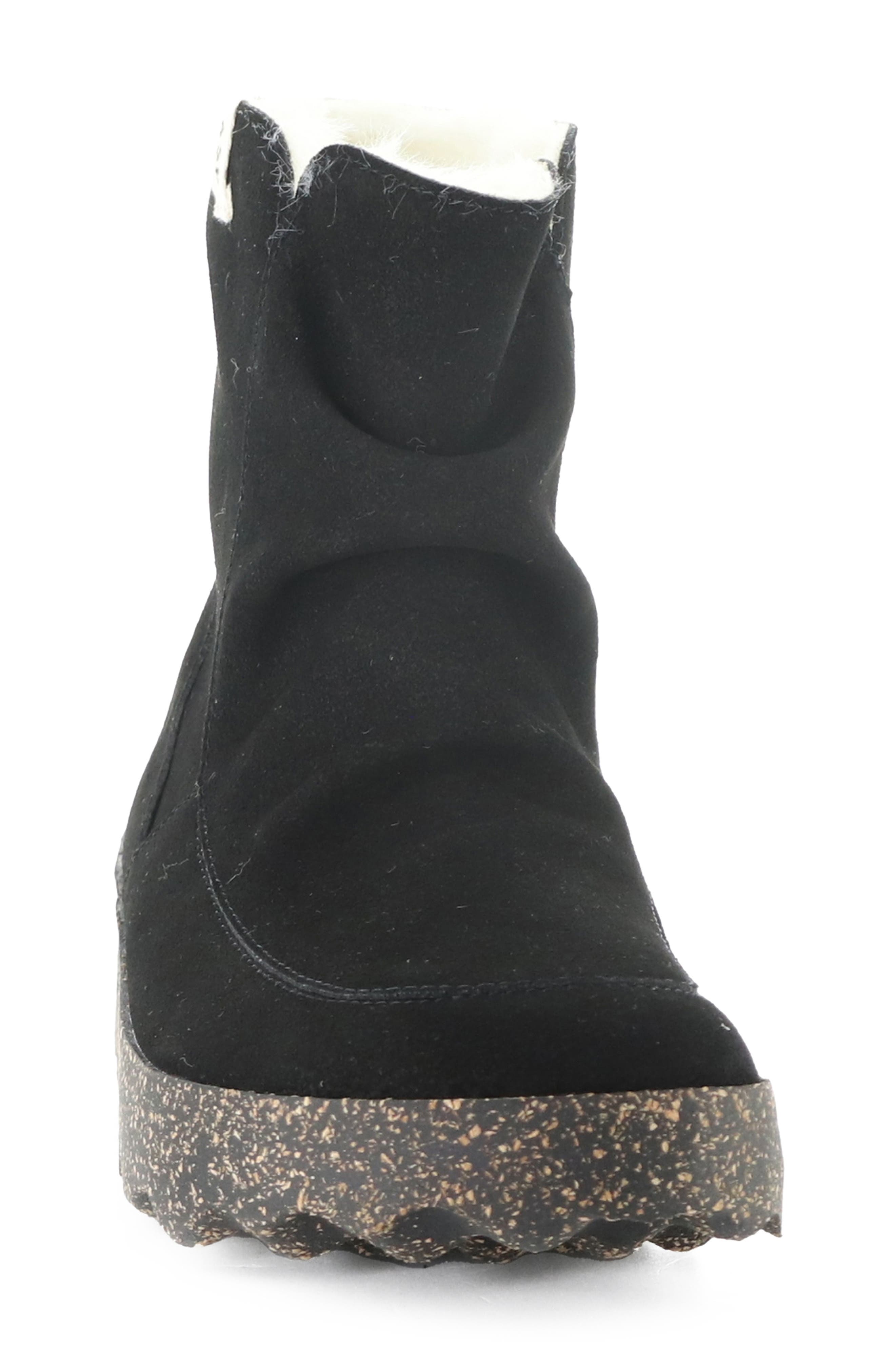 Cuff Faux Shearling Bootie, Alternate, color, 008 BLACK