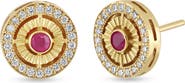 Bony Levy 18K Gold El Mar Gemstone & Diamond Circle Stud Earrings (Online Trunk Show)