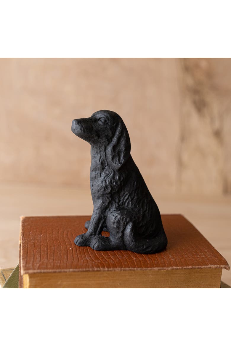 Sitting Dog Decorative Accent Black Cast Iron, Alternate, color, Black