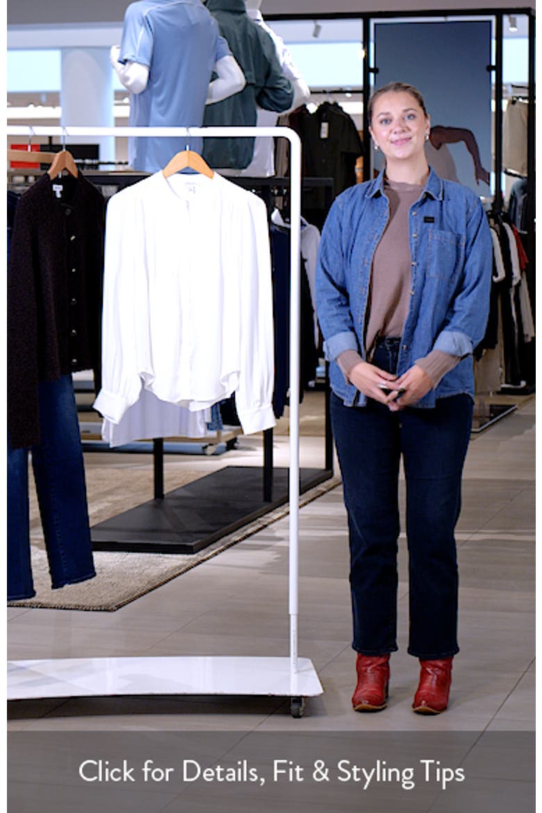 Shirred Long Sleeve Button Up Shirt video