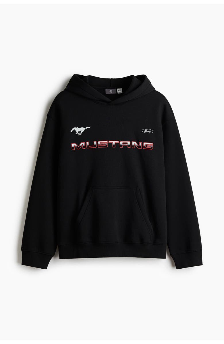 H&M Loose Fit Hoodie, Alternate, color, Black/Ford