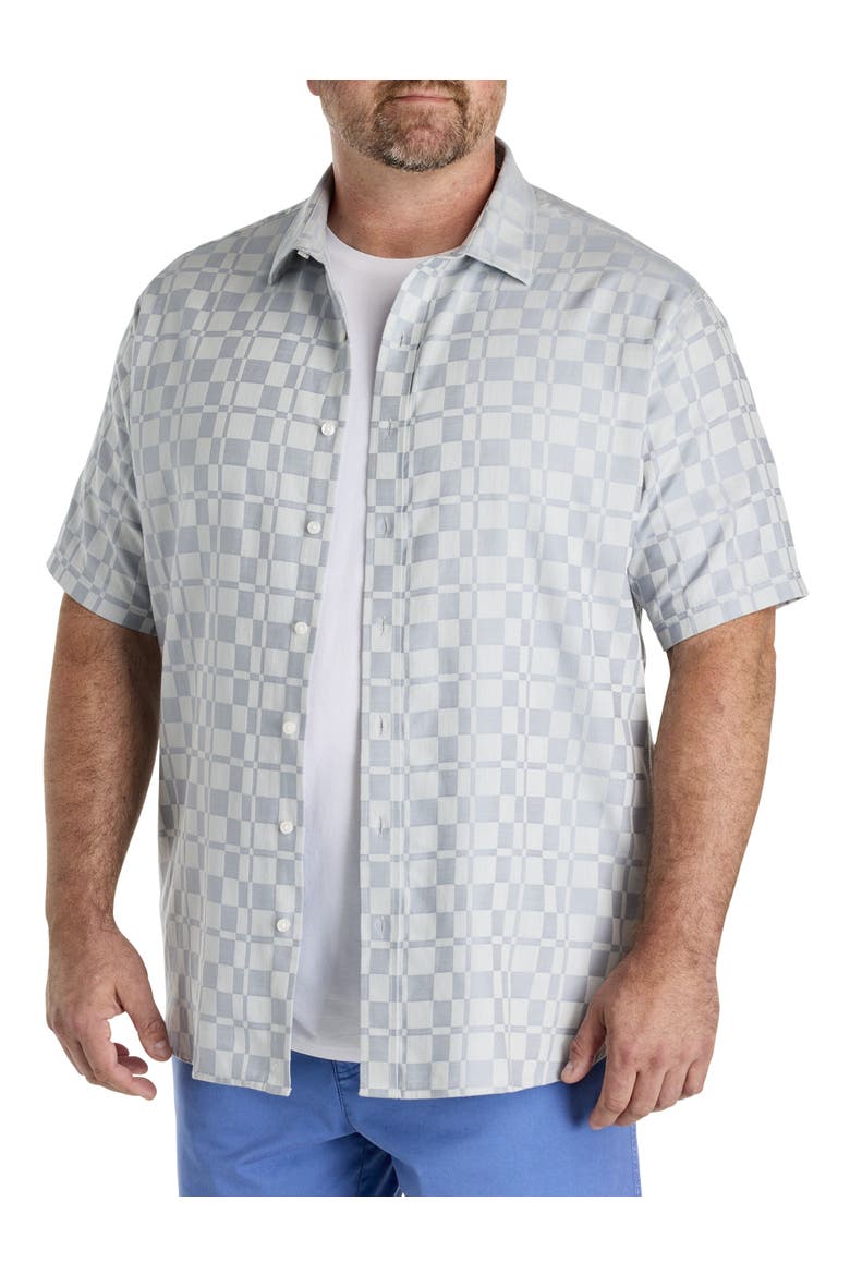Big & Tall Abstract Print Sport Shirt, Main, color, BLUE