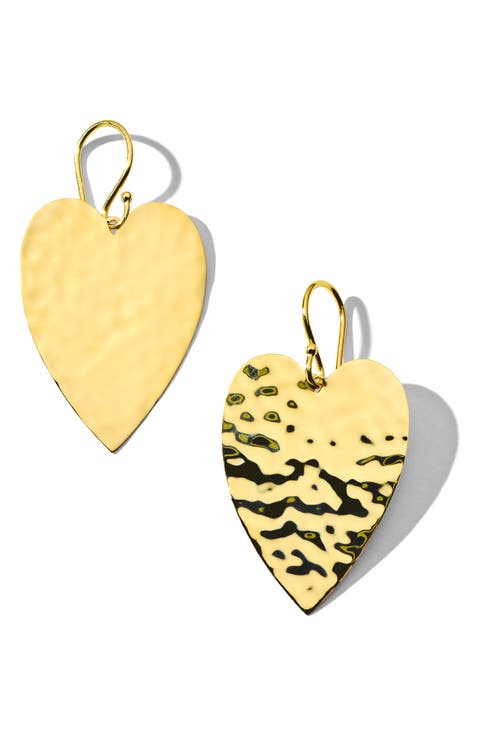 Classico Crinkle Heart Drop Earrings