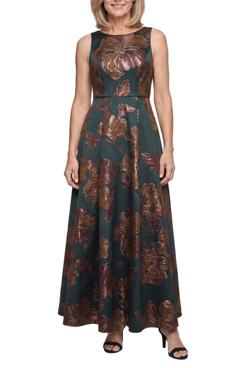 Sleeveless Jacquard Cocktail Dress