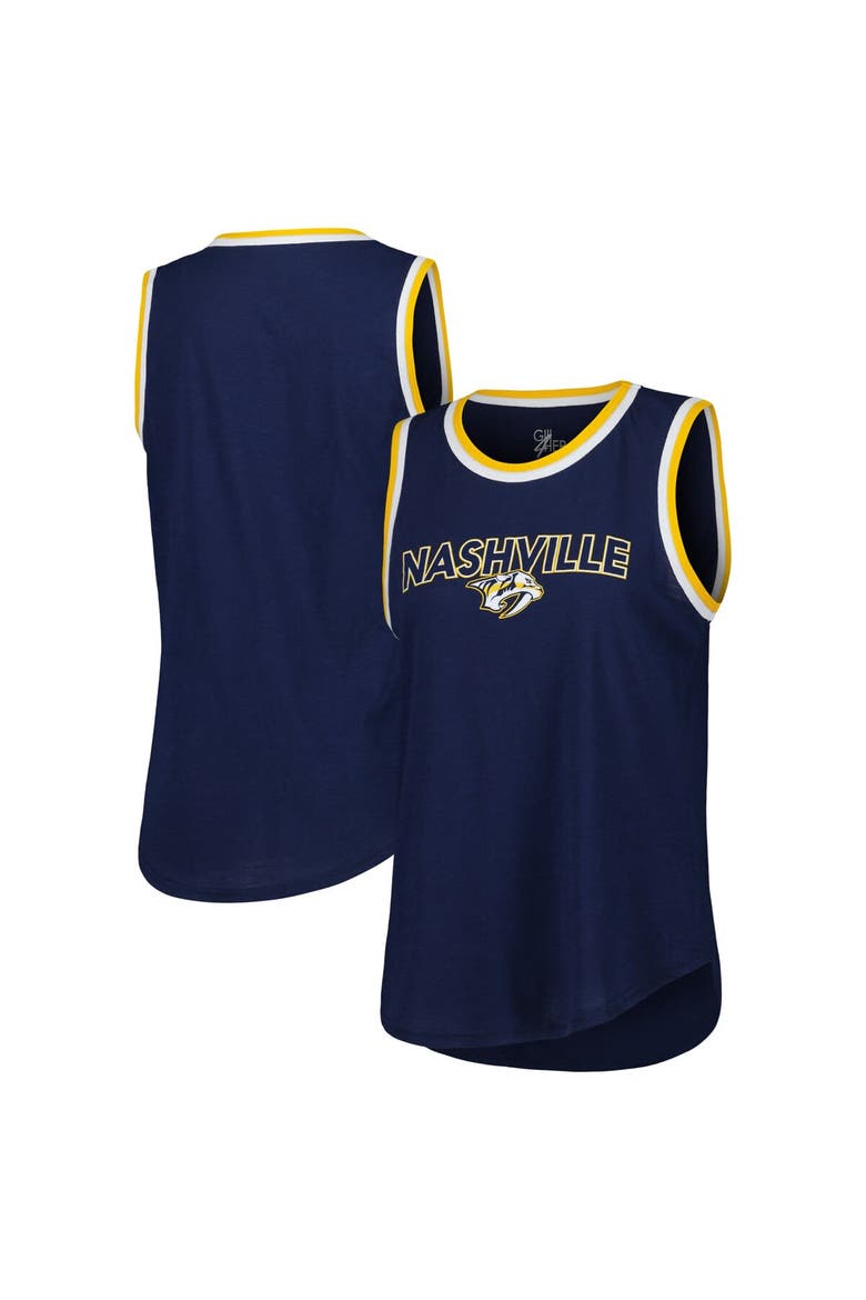 Women's G-III 4Her by Carl Banks Navy Nashville Predators Strategy Tank Top, Alternate, color, Navy