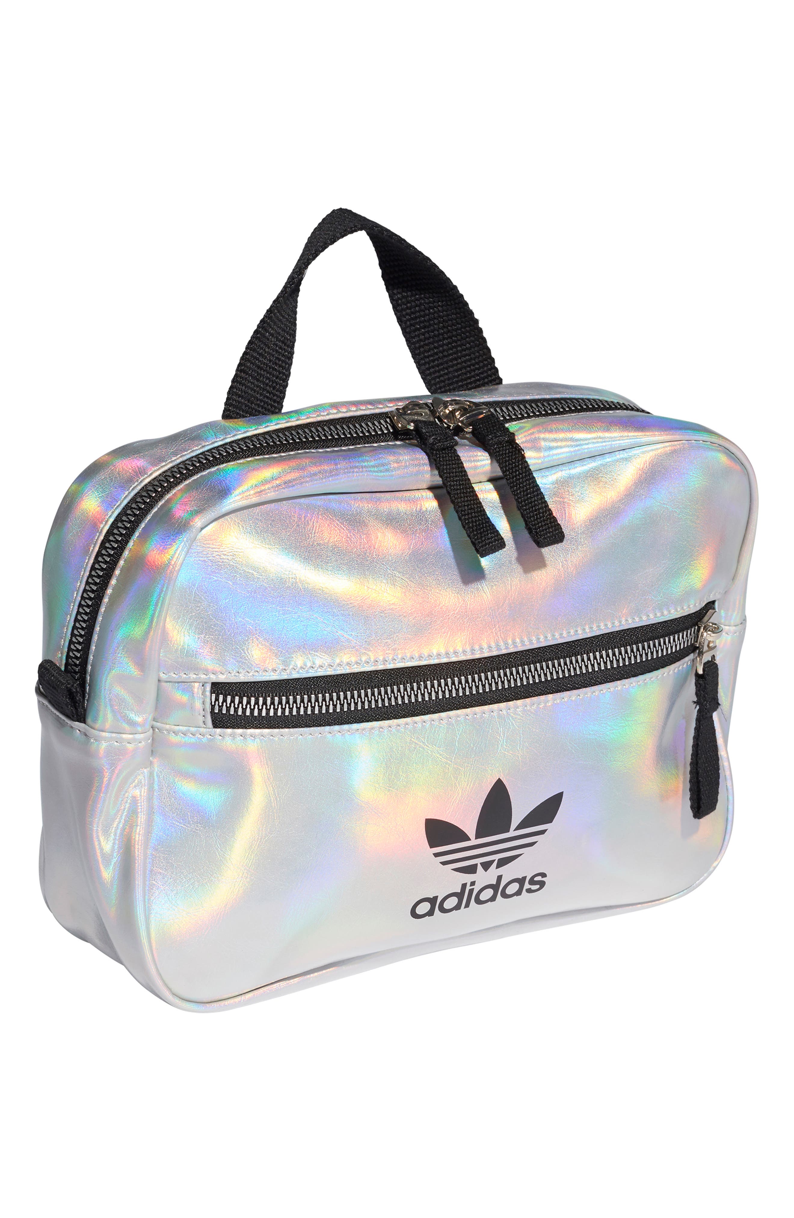 adidas Originals Mini Airliner Metallic Backpack, Alternate, color, 
