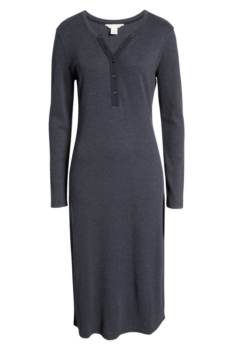 Long Sleeve Henley Dress, Alternate, color, NAVY NIGHT